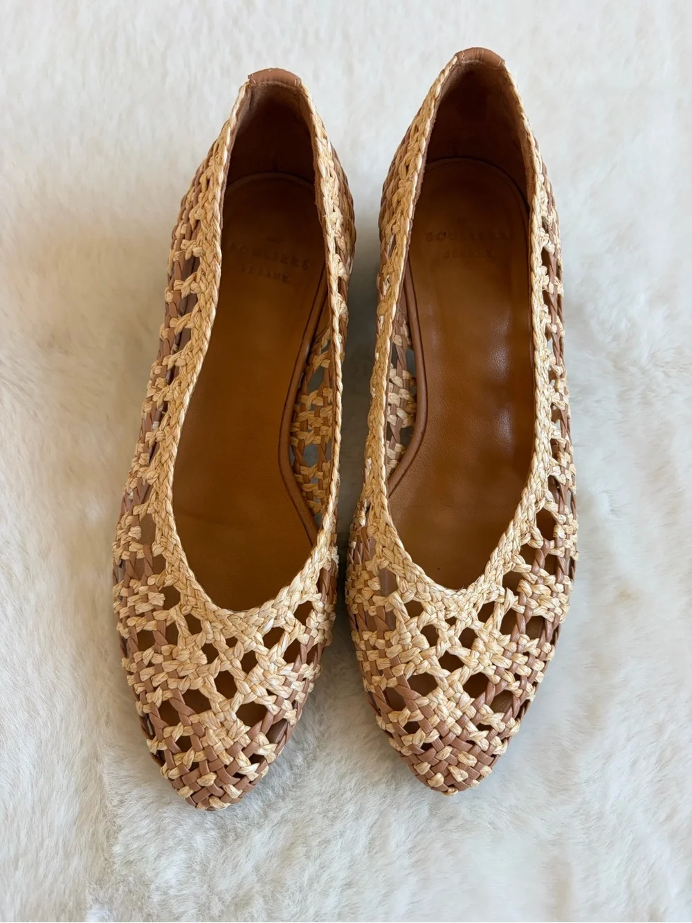 Sezane Anya Woven Low Heels - Natural Tan | 35